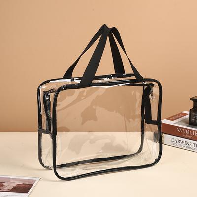 6pcs Clear PVC Toiletry Storage Bags Waterproof Handheld Travel Cosmetic Organizer With Zipper Storage Gift Bags