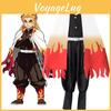 High-quality Demon Slayer Kimetsu No Yaiba Rengoku Kyoujurou Cosplay Costume Kimono Robe Suit Perfect For Halloween And Parties