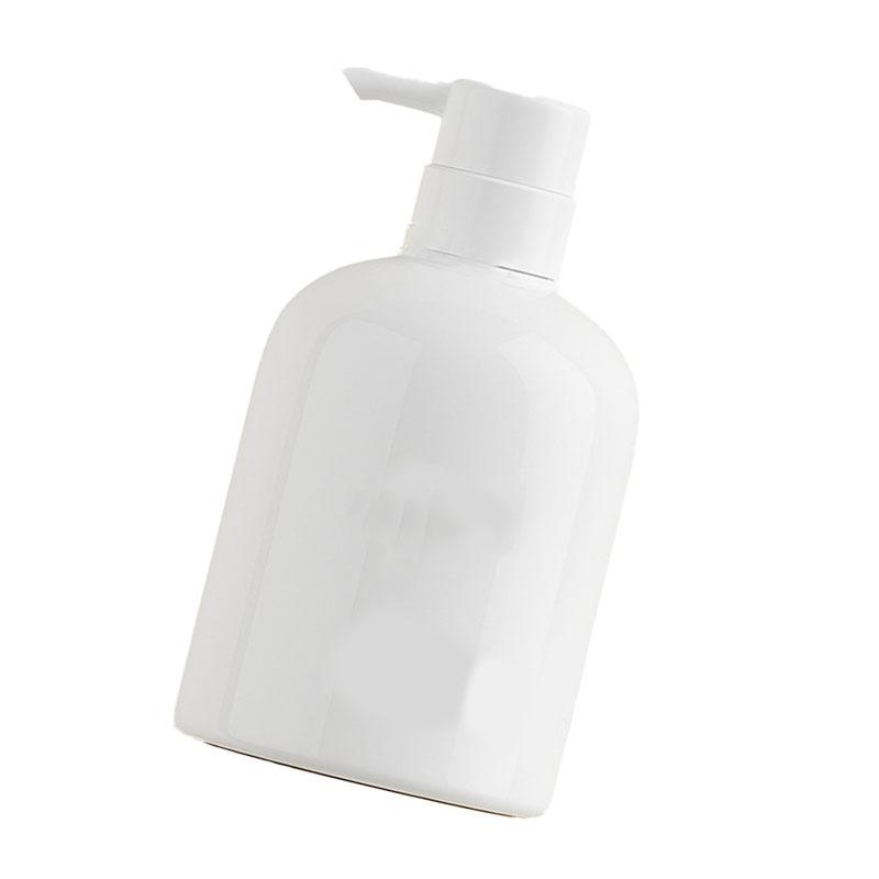 Shampoo Dispenser Bottle Plastic 500ml Large Capacity Home Decoration with Pump for Bathroom White