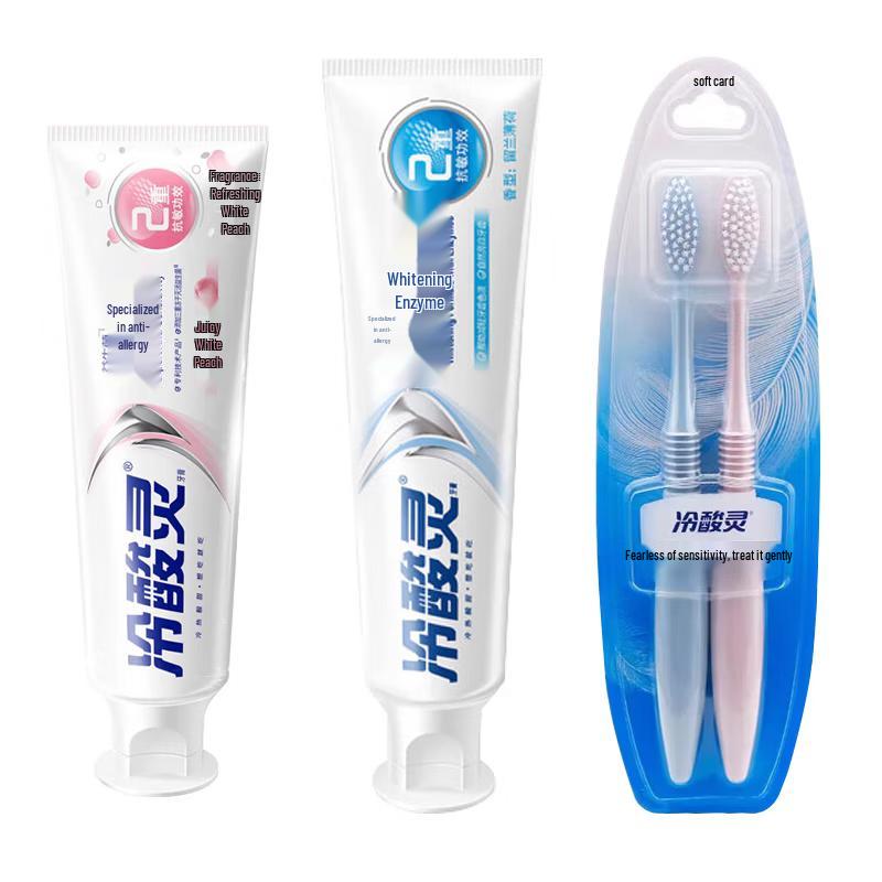 Cold Acid Spirit Peach & Whitening Toothpaste with Toothbrushes Set