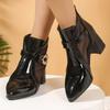 Fashion 2025 Brand Ladies Shoes Back Zipper Women's Boots Fashion Crystal Modern Boots Women Sexy Pointed Toe Plus Size Ankle Boots