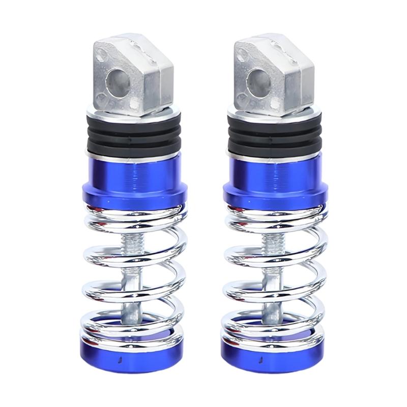 2Pcs Universal Motorcycle Footrest With Anti Vibration Spring Shock Absorption Non Slip Surfaces Aluminum Construction