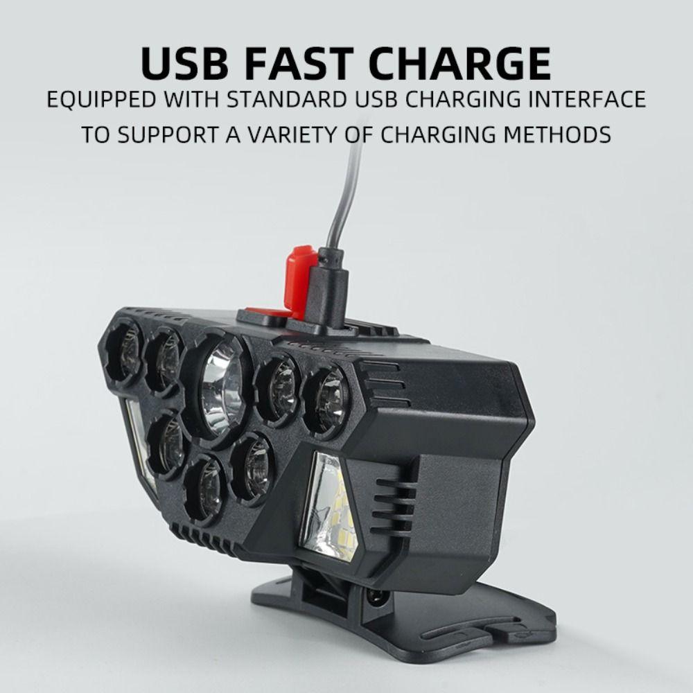 8 Safety Lights Head Light Multi-Angle Adjustment Strong Light LED Headlamp Mode Switchable Super Bright Night Fishing Headlight