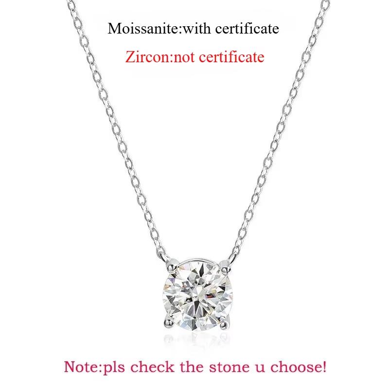 

Smyoue 1-5CT Rose Gold Color Moissanite Necklace for Women D Color Sparkling Classic Lab Diamon Pendant Sterling Silver 925 100% 1ct 6.5mm&Moissanite Cert