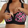 0XL-6XL Front-closure Wire-free Vest Style Printed Plus Size Underwear