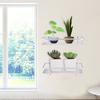 Double Layers Aluminum Wall Mounted Storage Shelf Rack with 2 Hanging Hooks Bathroom