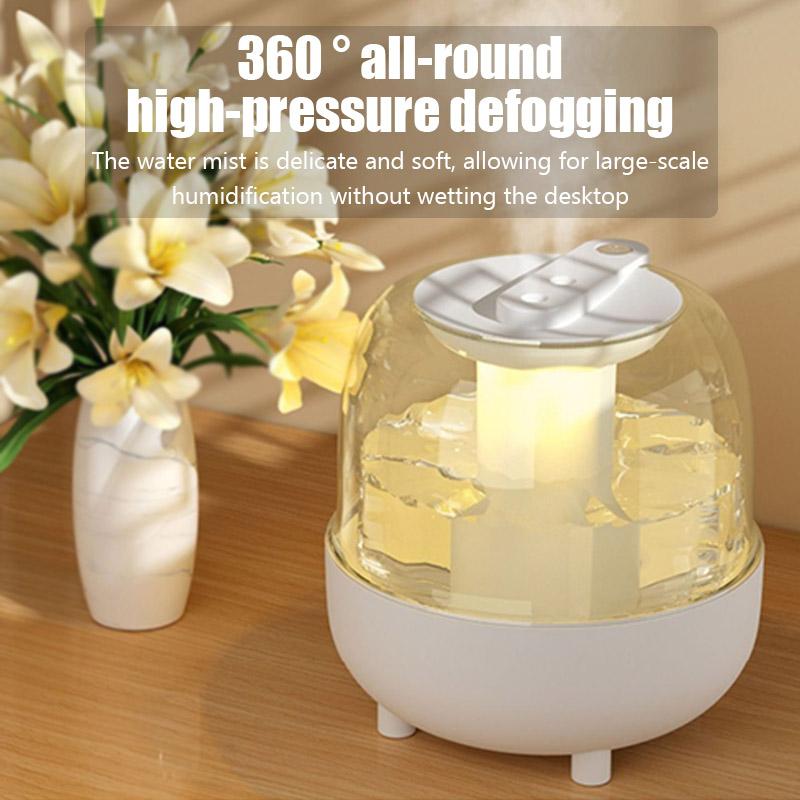 4L Large Capacity Dual Spray Humidifier Home Mute Bedroom Office Night Light Usb Humidifier with Nanofine Mist