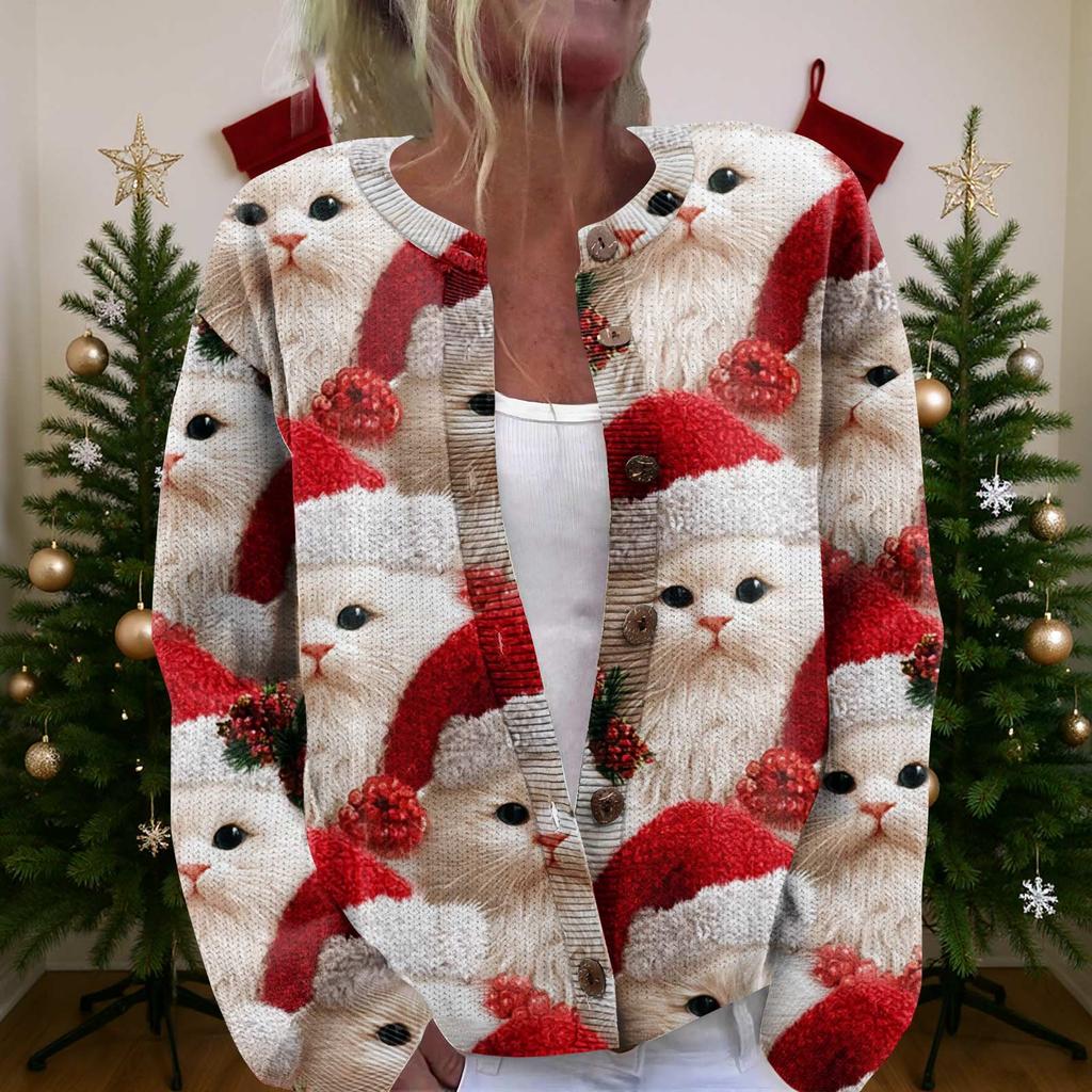 Women'S Christmas Sweater Cute Fun Christmas Sweater Fall And Winter Long Sleeve Knitted Sweater