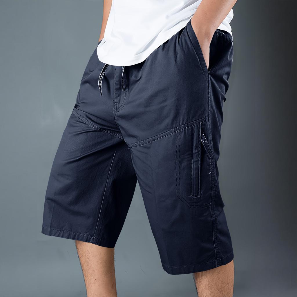 Leichte lässige Herren-Cargo-Shorts mit mehreren Taschen, Kordelzug in der Taille, lockere Passform für Outdoor-Aktivitäten und den täglichen Gebrauch