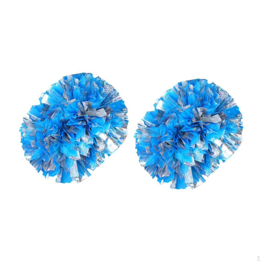 2 Pieces Cheerleading Pom Poms Cheering Squad Pompoms with Handle Cheerleader for Ceremony
