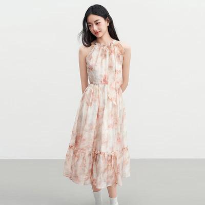 LEDING Floral-Halter-Maxikleid