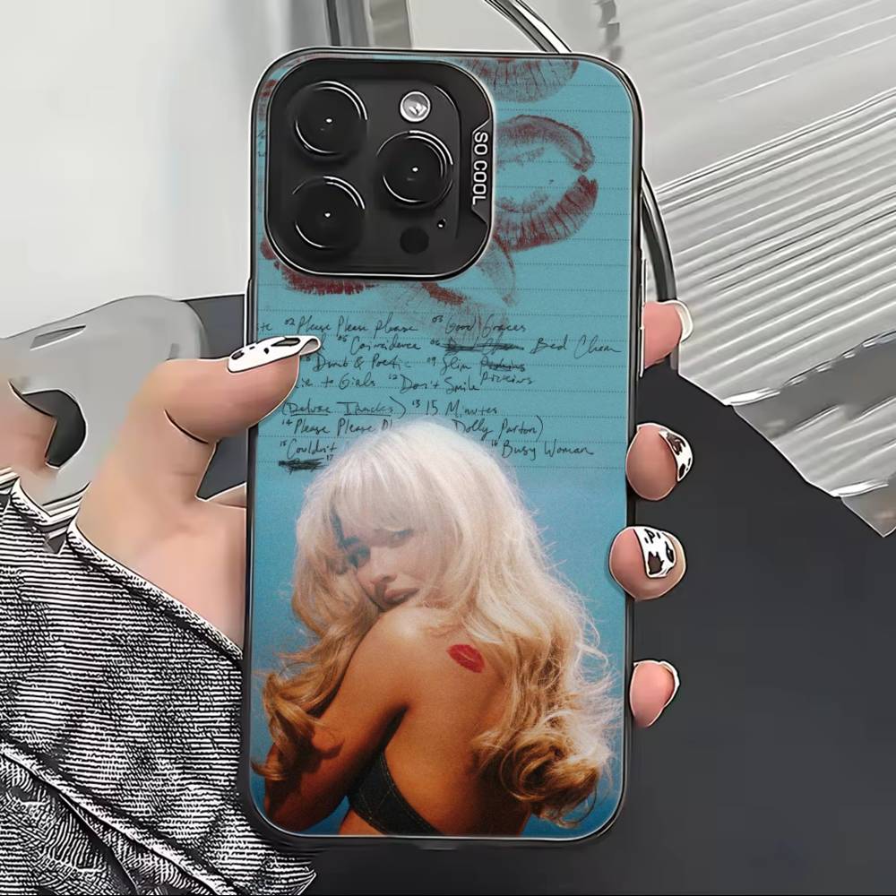 S-Sabrina C-Carpenter Singer Phone Case For iPhone 17,16,15,14,13,12,11 Plus,Pro Max,XS,Colorful Silver Black Cover