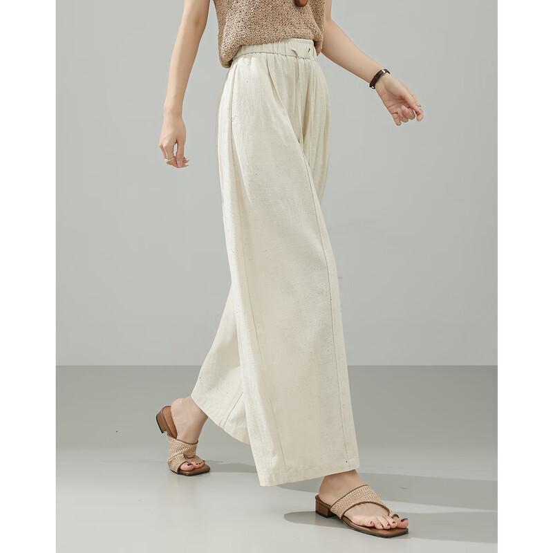 TERRE BLEUE Women's 2026 Summer Loose Fit Curved-Leg Wide-Leg Pants