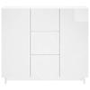 Sideboard High Gloss White 85.5 X 31 X 75 Cm Engineered Wood