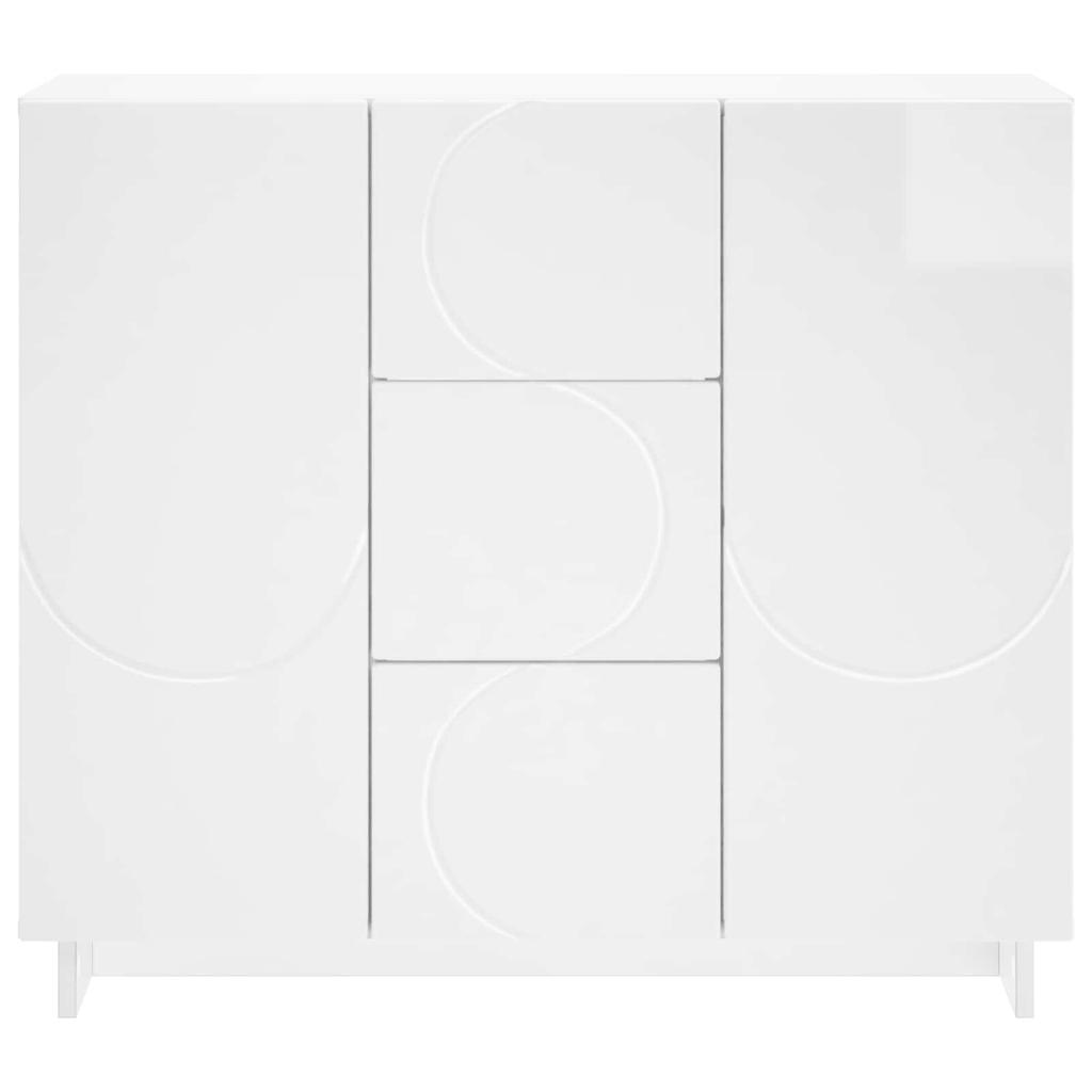 Sideboard High Gloss White 85.5 X 31 X 75 Cm Engineered Wood