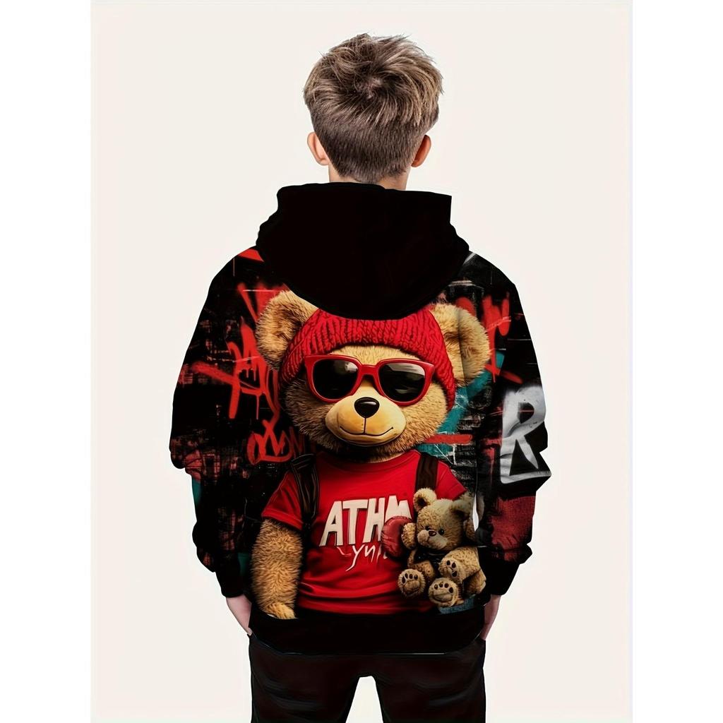 Neue Hoodies für Jungen und Mädchen mit 3D-Druckmustern für komfortable Herbst- und Winter-Langarm-Hoodies