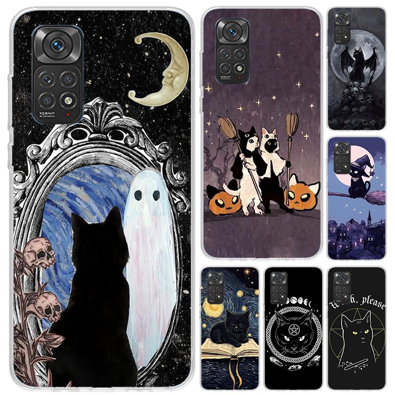 Witch And Cat Colorful Cute Phone Case for Xiaomi Redmi Note 15 14 14S 13 12S 12 Pro 11S 11 Plus 11T 11E 10S Soft Funda Print Sh