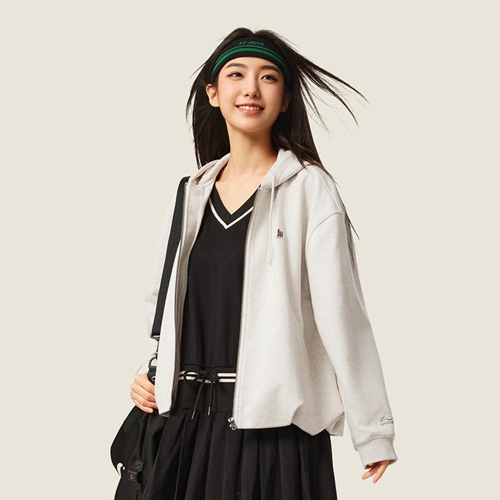 Li Ning Sports Lifestyle Series Loose Fit Hooded Logo Sweatshirt Women sweatshirt AWDVC22-3