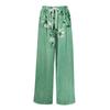 Women Summer Boho Palazzo Pants High Waist Wide Leg Floral Printing Casual Trousers With Pockets
