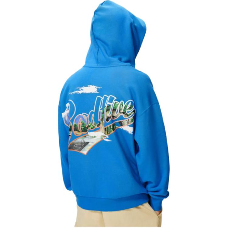 Li Ning Sweatshirts Unisex Blue Hooded Moderate Regular AWDS565-1
