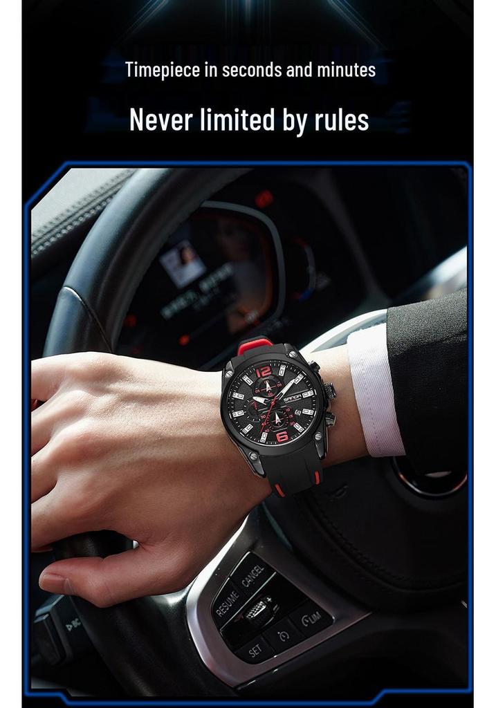 Sanda Quartz Men's Watch: Creative, Calendar, Multi-eye Design, Fashionable, Versatile.