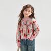 Girls' Sweet Jacquard Knit Cardigan