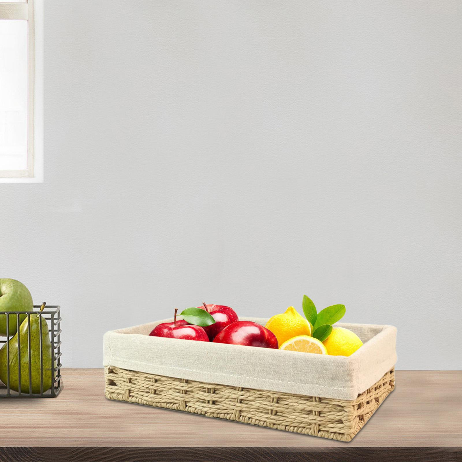 Корзина для хранения плетеная вручную настольный органайзер для всякой всячины плетеные корзины плетеные фрукты beige yellow S 980₽