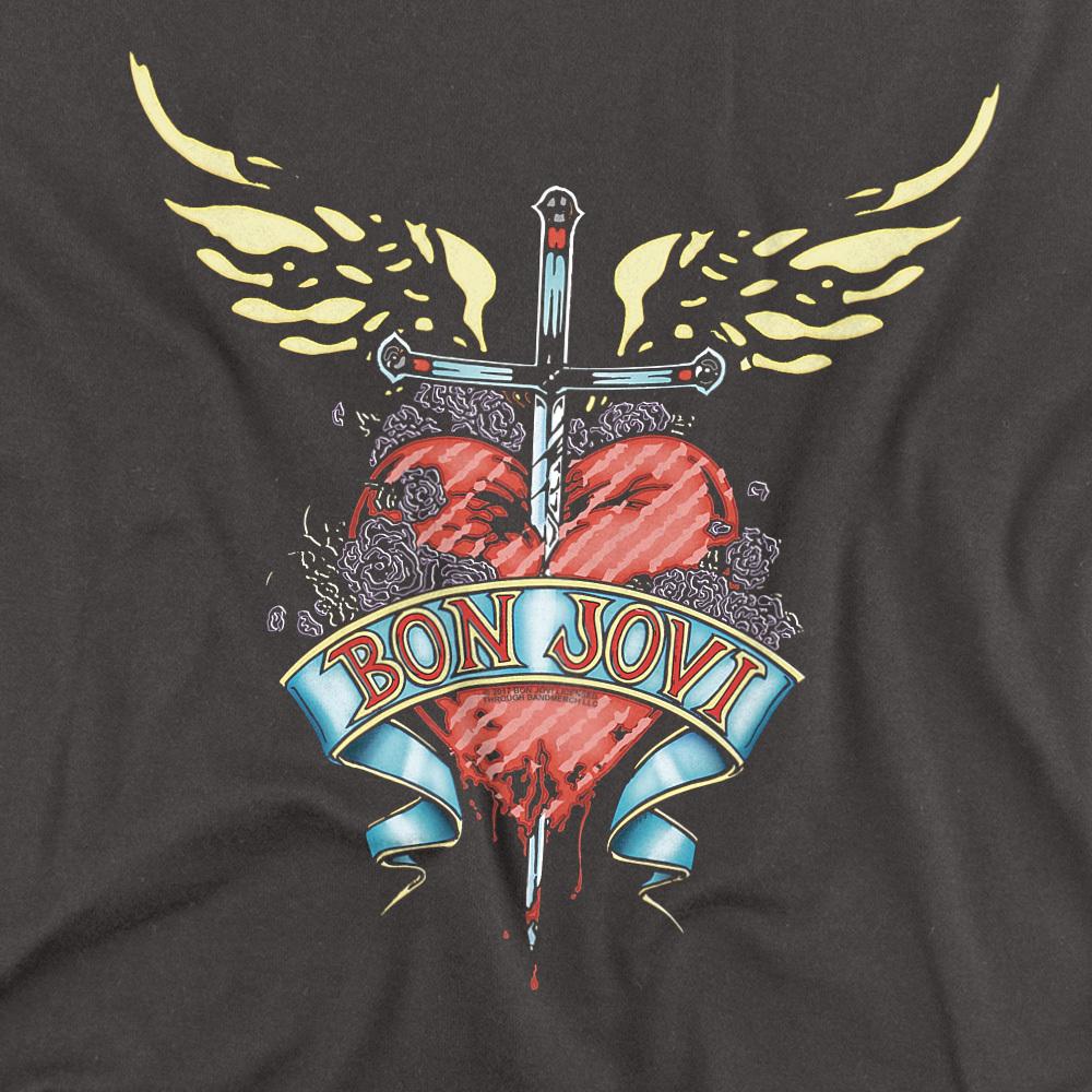 Bon Jovi Unisex Adult Dagger Heart T-Shirt
