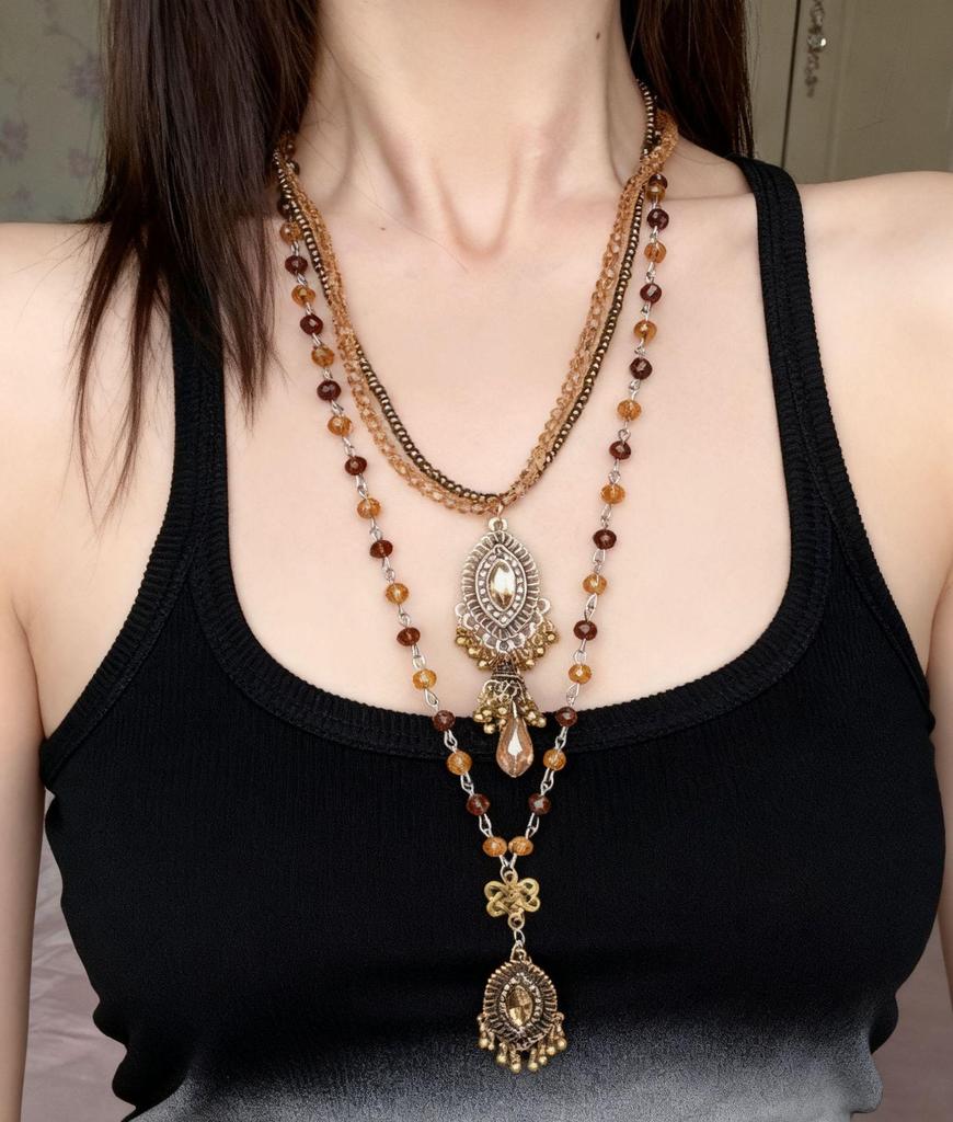 Y2K Spicy Girl Dark Star Leather Choker Necklace - Pure Desire Clavicle Chain