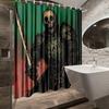 1pc Knight Warrior Medieval Armor Sword Printed Shower Curtain Dark Green Black Red Battleground Design Fashion Home Curtains