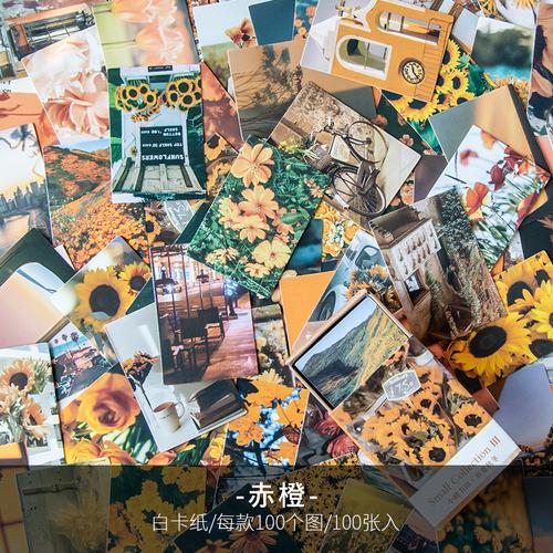 100 Pcs Spring Summer Autumn Winter Kraft Paper Mini Greeting Card INS Flower Postcard Letter Envelope Decoration LOMO Cards