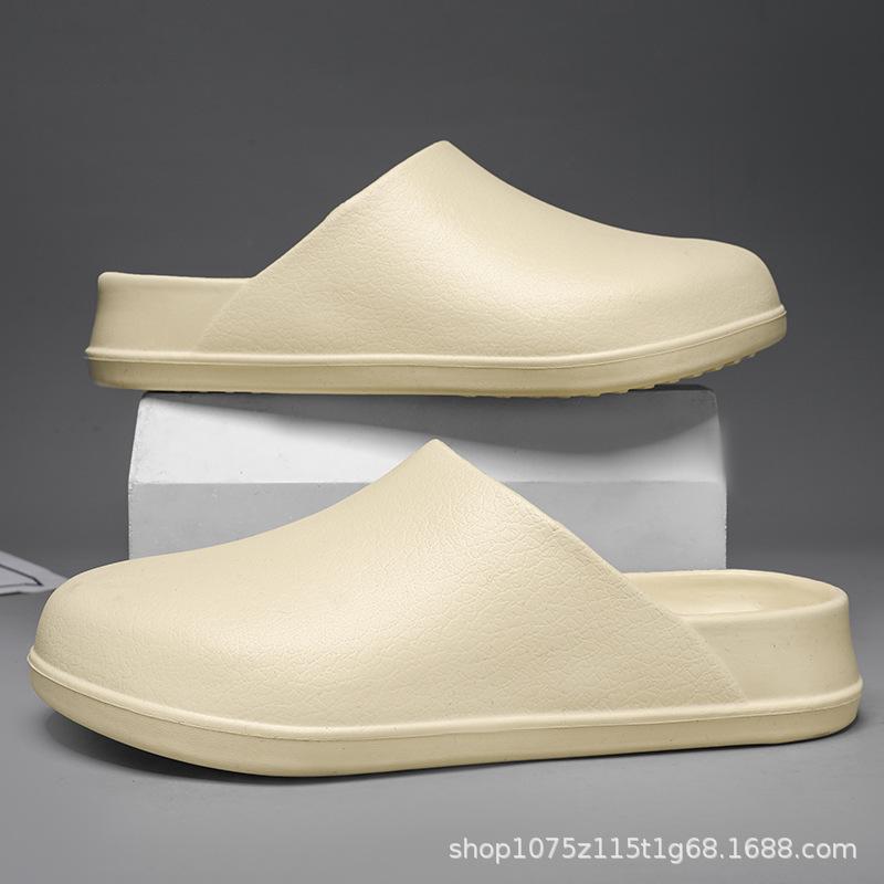 

Мужские летние тапочки, шлепанцы, водонепроницаемые, маслостойкие, нескользящие, поварские туфли, удобные дышащие сандалии, мягкая садовая обувь из ЭВА 40-41 хаки