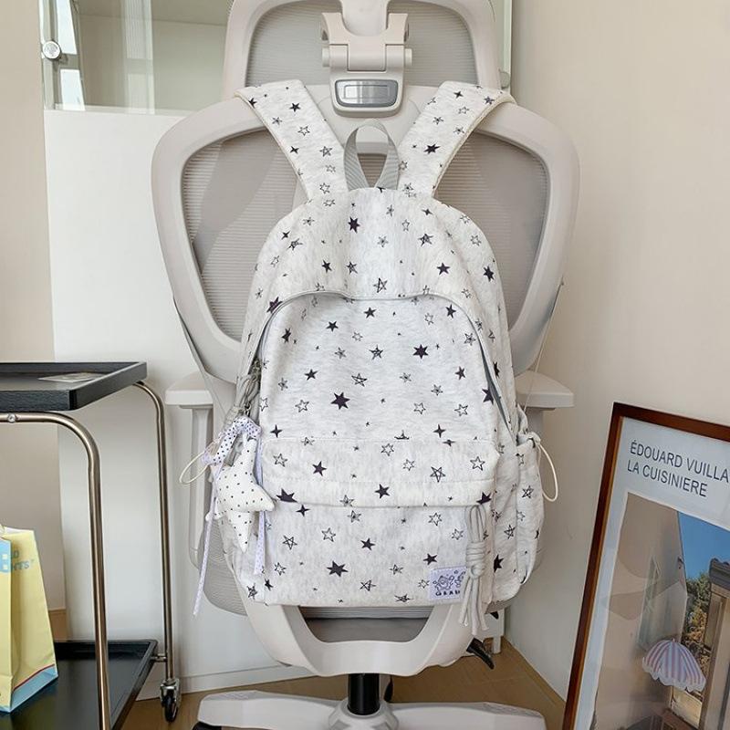 Schoolbag new schoolbag female student Korean version ins large capacity star printed backpack junior high school backpack