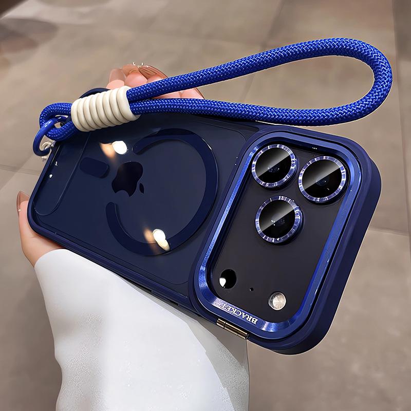 Magnetische Acryl iPhone 17 Linsenhalter Hülle mit Lanyard