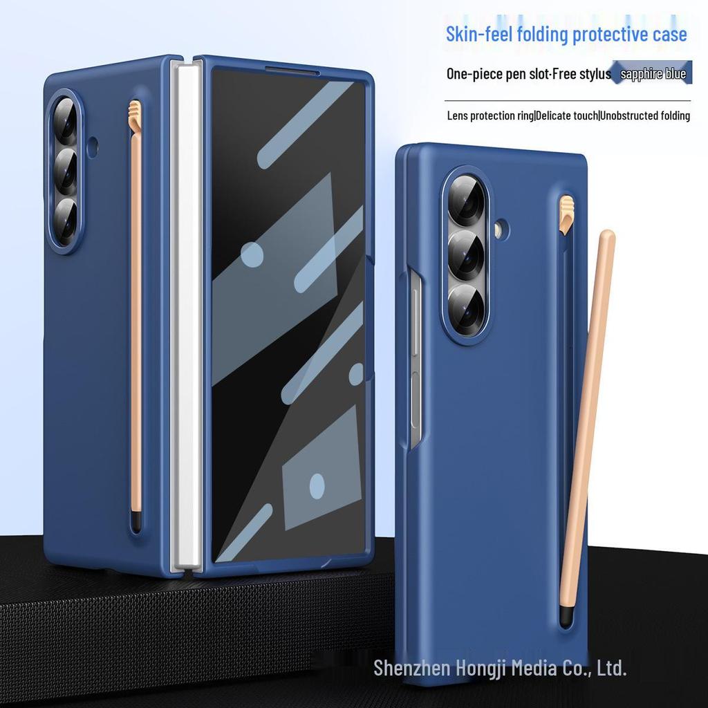 Samsung Z Fold7 Hülle mit Stifthalter: 6/5 Hautgefühl, Integrierte Folie, W25 Sturzschutz