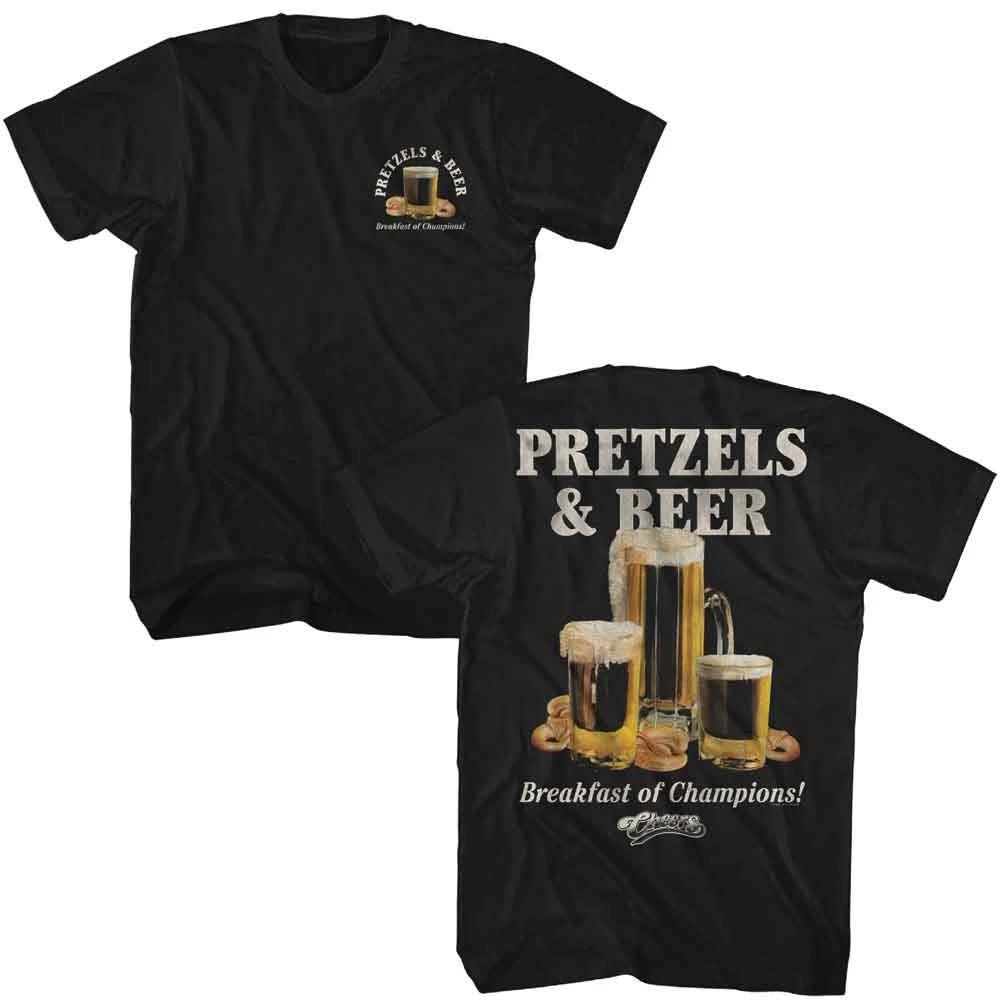 Cheers - Pretzels And Beer - American Classics - Black 2-Sided  Short Sleev 160