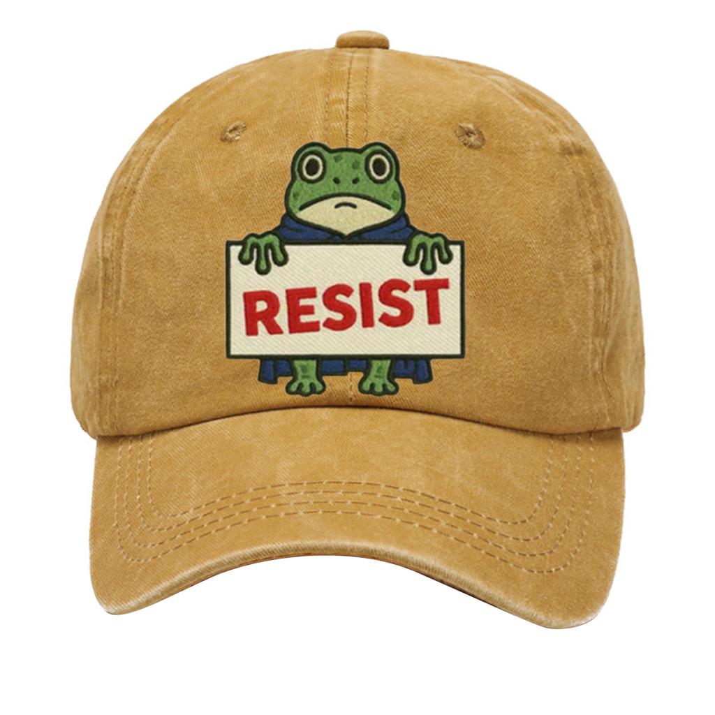 Men's Washed Cotton Baseball Cap With Printed Distressed Soft Top Denim Hat, Vintage Hat