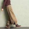 Autumn/Winter Corduroy Dad Wide Leg Pants Women's Autumn/Winter New Style Striped Velvet Loose Nine Cent Boots Pants