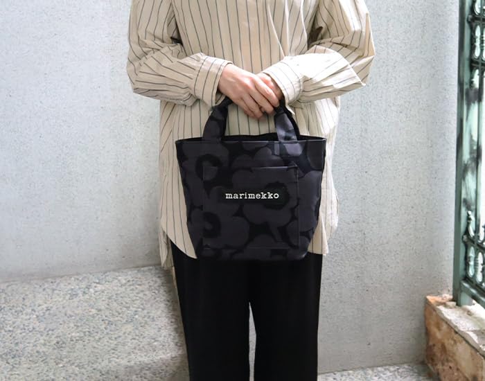 Marimekko Lunchbag Unikko Tote Bag F Dark Gray x Black Japan-Exclusive Women's 52_1_52249693572