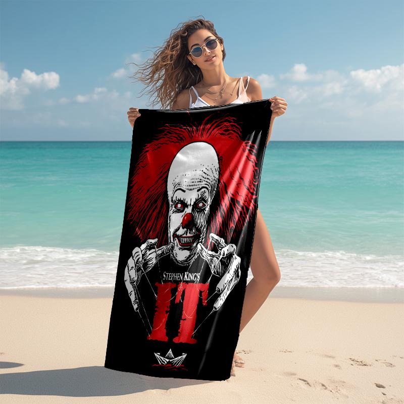 1pc Pennywise1 Beach Towel, Comfortable and Thick, and Swimming/Bath/Picnic/Camping Towel, Suitable for Seaside Beaches