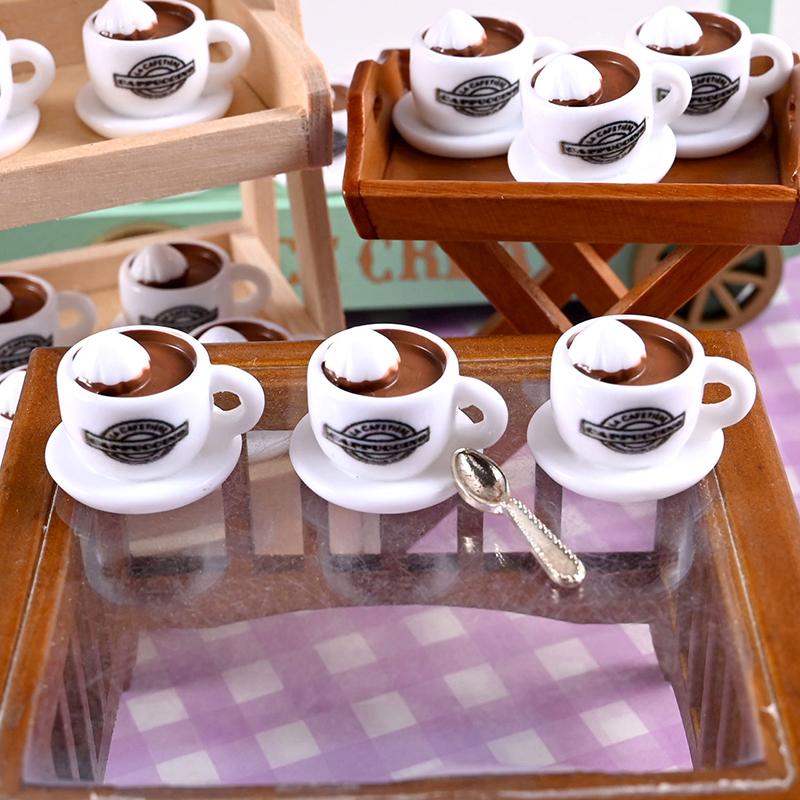 

10 шт. 1/12 Кукольный домик Симуляция Мини Модель кофейной чашки Кукольный домик Декор сцены кофейни Аксессуары для кукольного домика Игрушка для ролевых игр