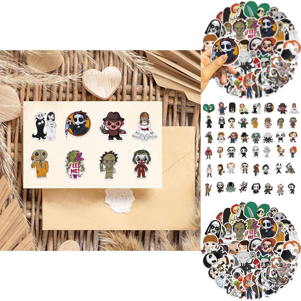 50qdiy Cute Style Horror Movie Character Stickers For Guitar Notebook Luggage Diy Waterproof Decals Wholesale