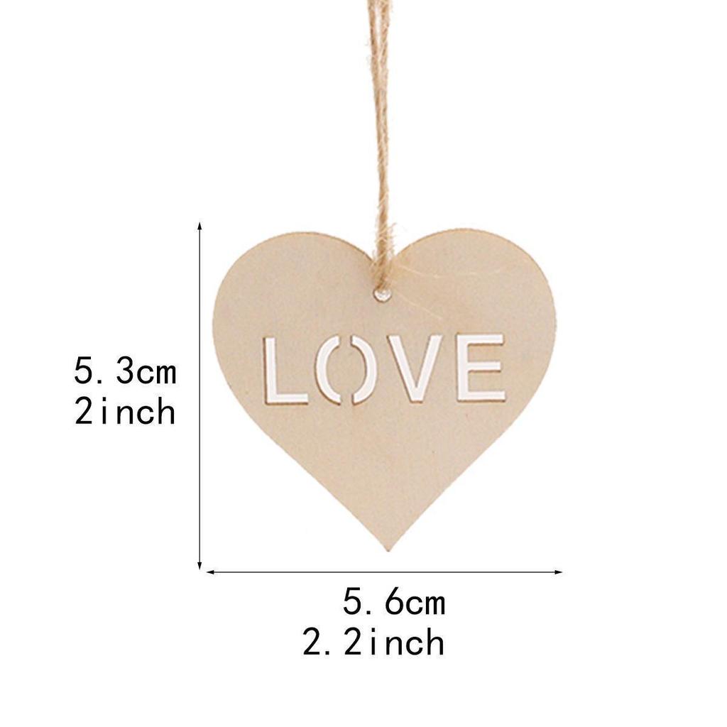 Valentine's Day Hand-painted Wooden Heart Pendant for Home Decoration.