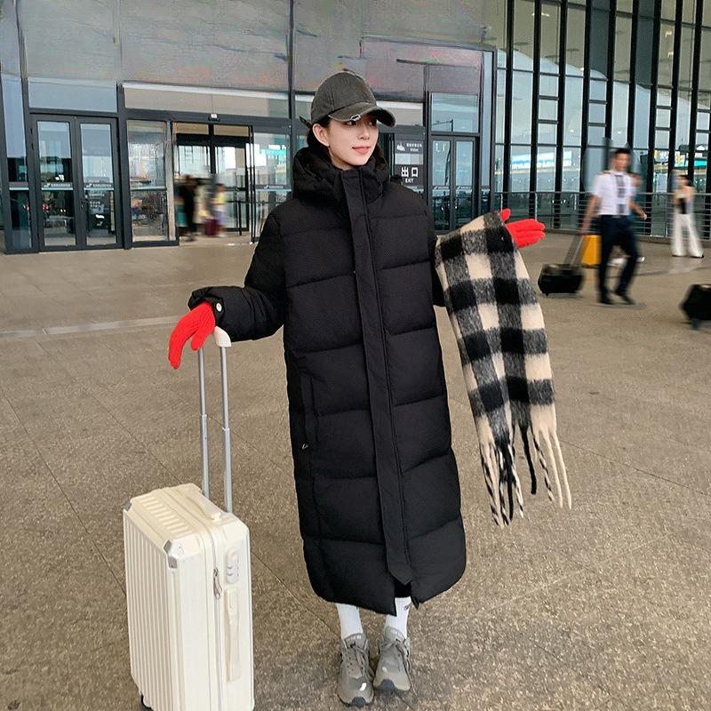 

Женская одежда с хлопковой подкладкой Новая одежда с хлопковой подкладкой Женская длинная корейская версия Свободная куртка с капюшоном с хлопковой подкладкой XXL чёрный