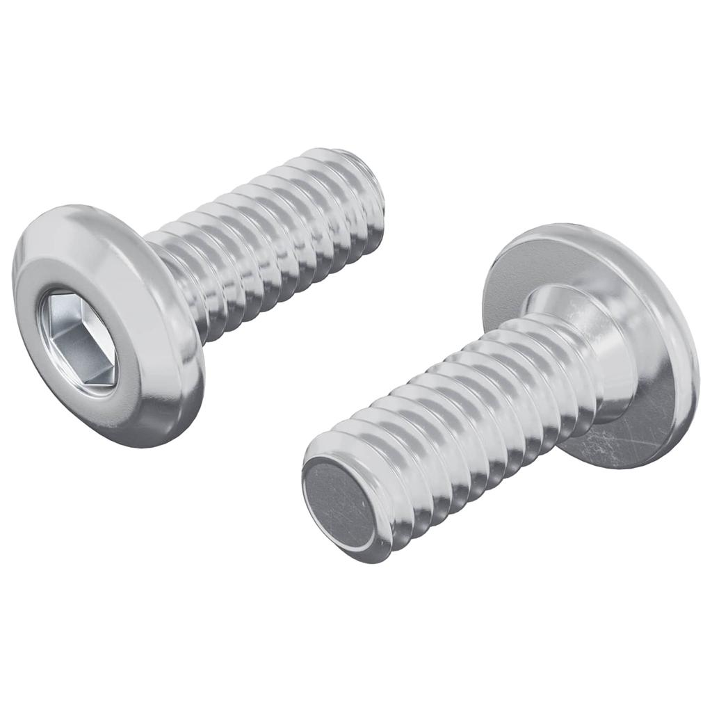 Hex Phillips Head Security Screw 2 Pcs Silver M6 X 15 Mm Steel