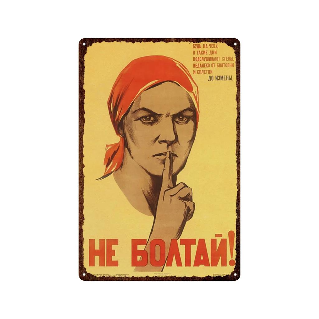 Soviet Union Russia Space Race Poster Vintage Metal Tin Sign Decor BarGarage Cafe Decorative Wall Plates Plaques USSR Retro S