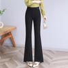 Women's High-Waist Black Flared Pants - Slim Spring/Autumn Style (2025) for Petite Sizes