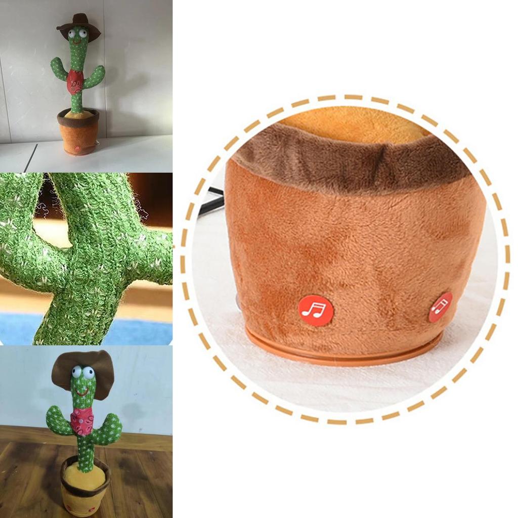 Brinquedo Cacto Dançarino Com Canto e Dança Planta de Pelúcia Interativa