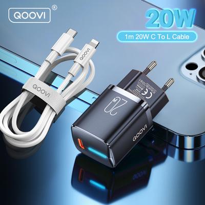 QOOVI PD 20W Mini USB Typ C Ladegerät Schnellladewandadapter Quick Charge 4.0 QC für iPhone 14 13 Pro Max 12 11 Xs X iPad Xiaomi Huawei Samsung