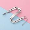 Titanium Steel Flat Link Bracelet Men Women Hip Hop Geometric Pendant DIY Blank Charm Chain Jewelry